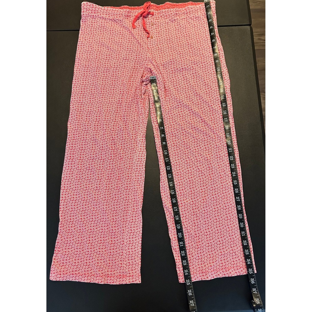 Faded Glory Womens Red Floral Organic Cotton Pajama Pants L 12-14 1568 - Picture 2 of 11